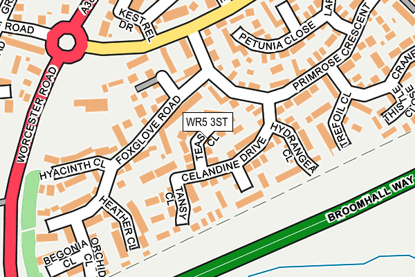 WR5 3ST map - OS OpenMap – Local (Ordnance Survey)