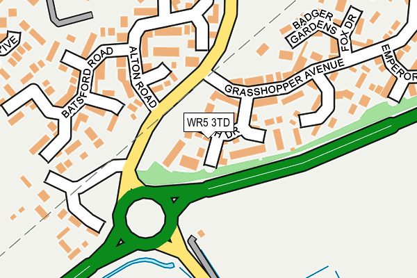 WR5 3TD map - OS OpenMap – Local (Ordnance Survey)
