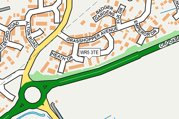 WR5 3TE map - OS OpenMap – Local (Ordnance Survey)