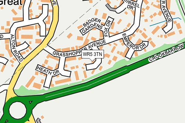WR5 3TN map - OS OpenMap – Local (Ordnance Survey)