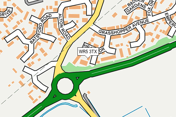 WR5 3TX map - OS OpenMap – Local (Ordnance Survey)