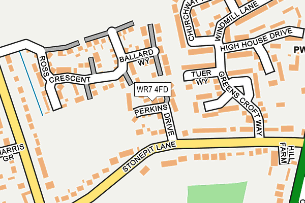 WR7 4FD map - OS OpenMap – Local (Ordnance Survey)