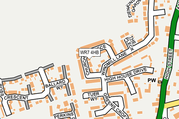 WR7 4HB map - OS OpenMap – Local (Ordnance Survey)