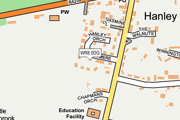 WR8 0DG map - OS OpenMap – Local (Ordnance Survey)