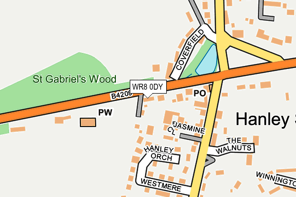 WR8 0DY map - OS OpenMap – Local (Ordnance Survey)