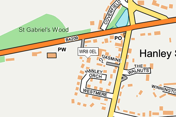 WR8 0EL map - OS OpenMap – Local (Ordnance Survey)
