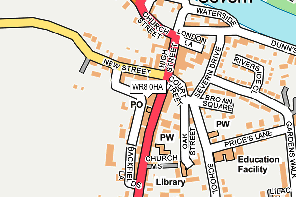 WR8 0HA map - OS OpenMap – Local (Ordnance Survey)