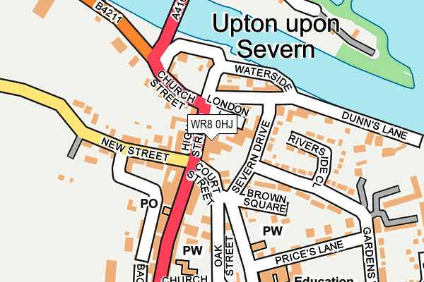 WR8 0HJ map - OS OpenMap – Local (Ordnance Survey)