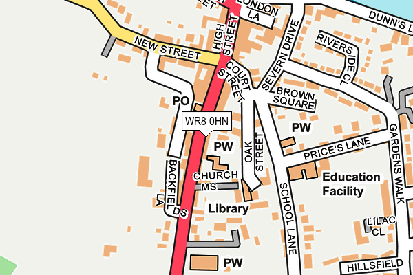WR8 0HN map - OS OpenMap – Local (Ordnance Survey)