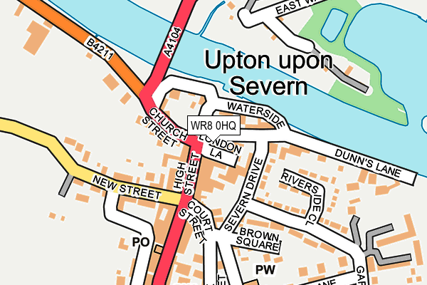 WR8 0HQ map - OS OpenMap – Local (Ordnance Survey)