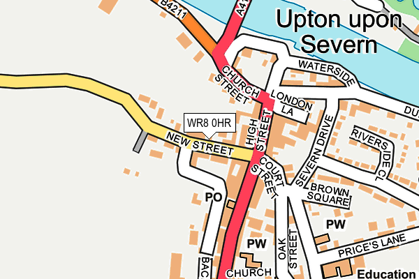 WR8 0HR map - OS OpenMap – Local (Ordnance Survey)