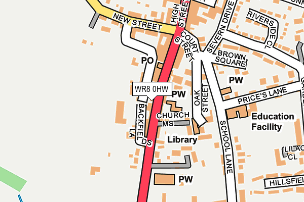 WR8 0HW map - OS OpenMap – Local (Ordnance Survey)
