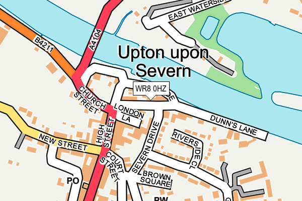WR8 0HZ map - OS OpenMap – Local (Ordnance Survey)