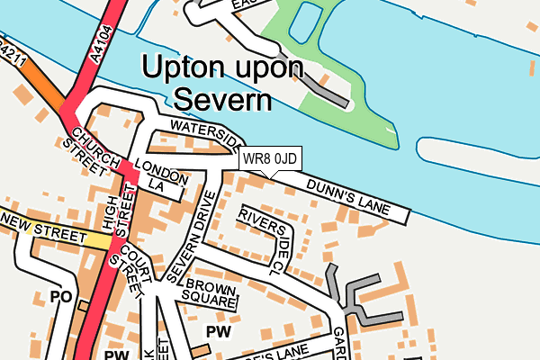 WR8 0JD map - OS OpenMap – Local (Ordnance Survey)
