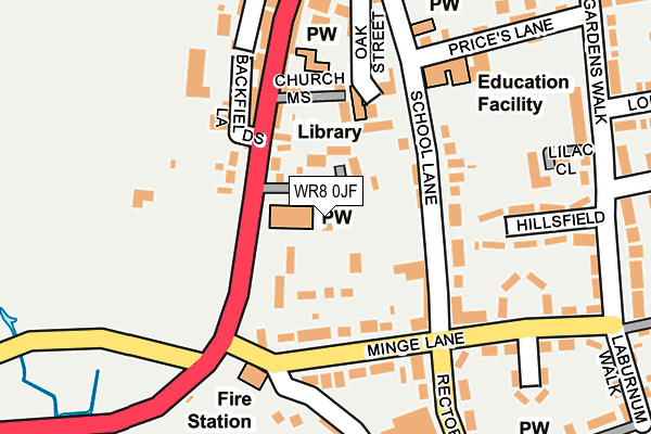 WR8 0JF map - OS OpenMap – Local (Ordnance Survey)