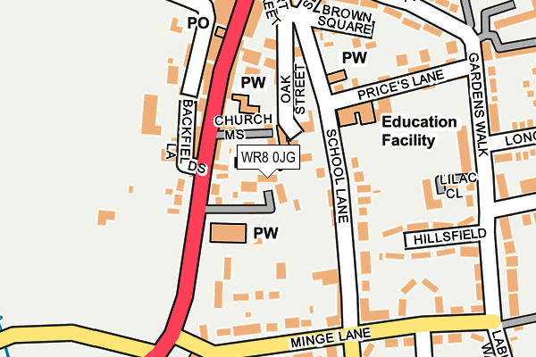WR8 0JG map - OS OpenMap – Local (Ordnance Survey)