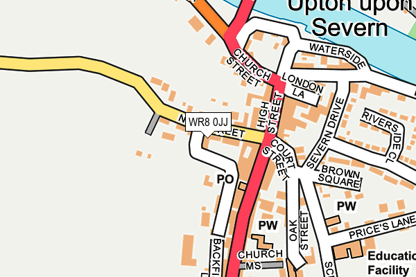 WR8 0JJ map - OS OpenMap – Local (Ordnance Survey)