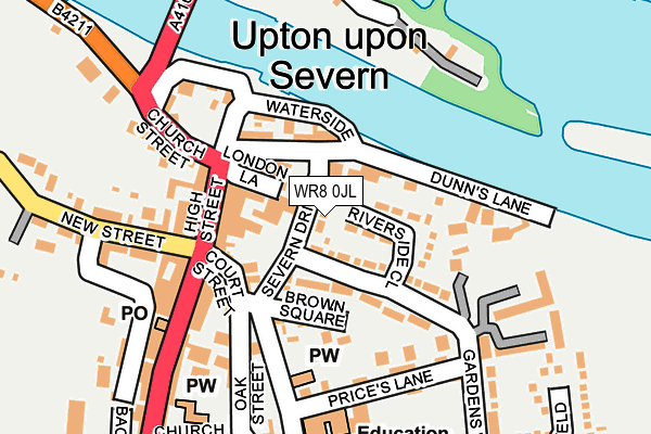 WR8 0JL map - OS OpenMap – Local (Ordnance Survey)