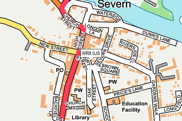 WR8 0JS map - OS OpenMap – Local (Ordnance Survey)