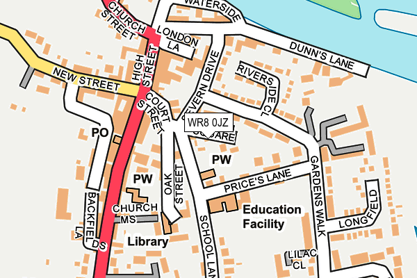 WR8 0JZ map - OS OpenMap – Local (Ordnance Survey)