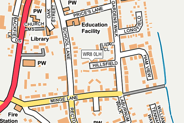 WR8 0LH map - OS OpenMap – Local (Ordnance Survey)