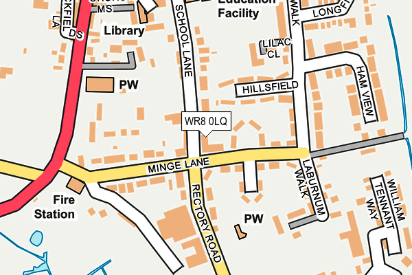WR8 0LQ map - OS OpenMap – Local (Ordnance Survey)