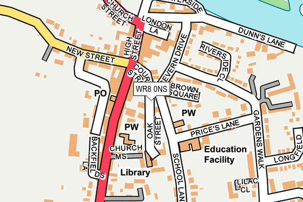 WR8 0NS map - OS OpenMap – Local (Ordnance Survey)