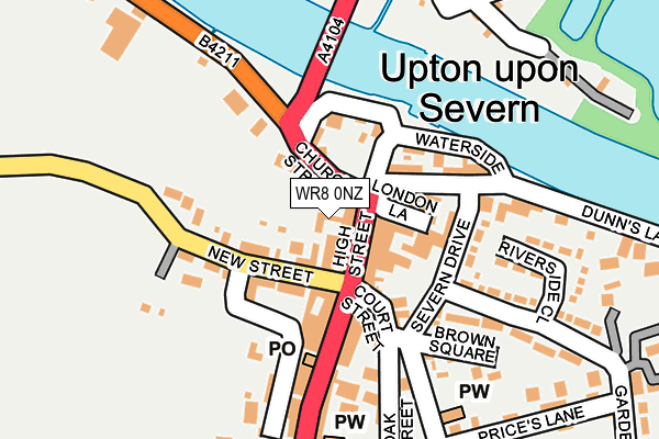 WR8 0NZ map - OS OpenMap – Local (Ordnance Survey)