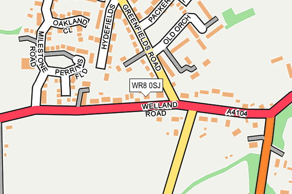 WR8 0SJ map - OS OpenMap – Local (Ordnance Survey)