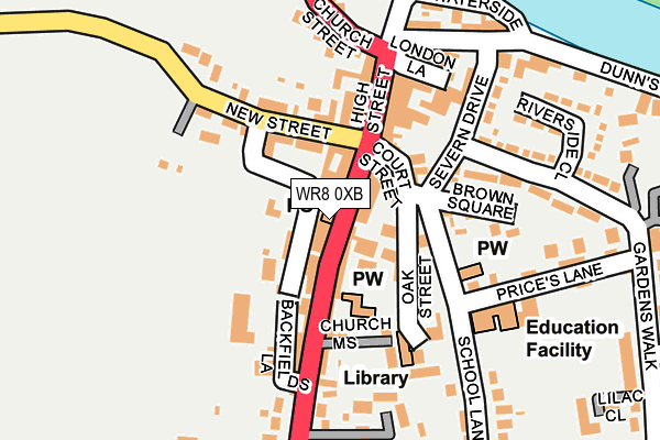 WR8 0XB map - OS OpenMap – Local (Ordnance Survey)