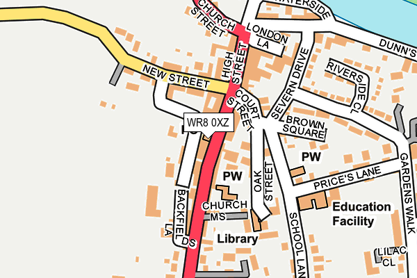 WR8 0XZ map - OS OpenMap – Local (Ordnance Survey)