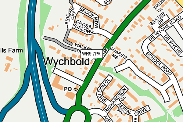 WR9 7PA map - OS OpenMap – Local (Ordnance Survey)