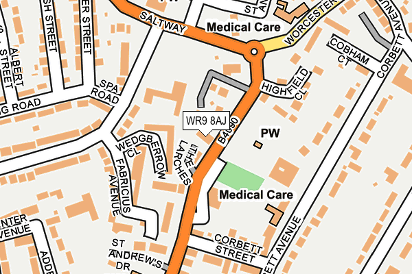 WR9 8AJ map - OS OpenMap – Local (Ordnance Survey)