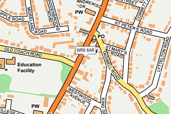 WR9 8AR map - OS OpenMap – Local (Ordnance Survey)