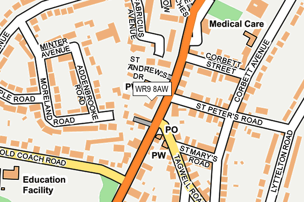 WR9 8AW map - OS OpenMap – Local (Ordnance Survey)