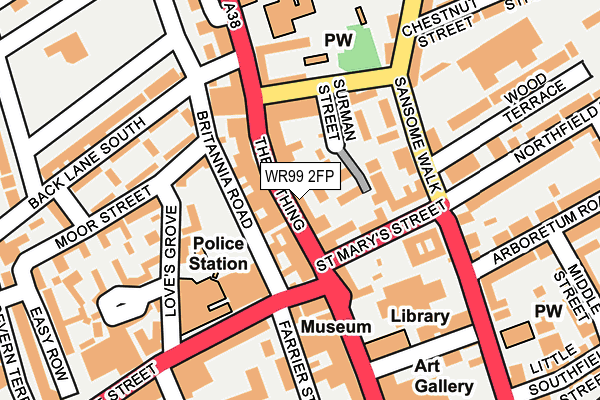 WR99 2FP map - OS OpenMap – Local (Ordnance Survey)