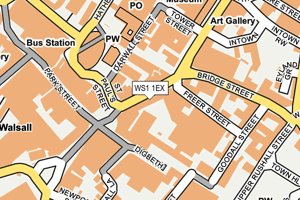 WS1 1EX map - OS OpenMap – Local (Ordnance Survey)