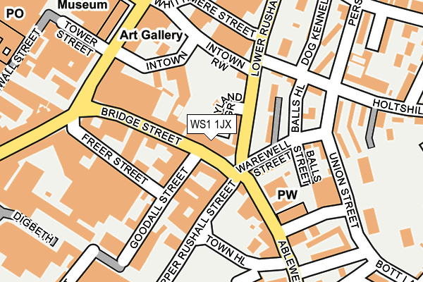 WS1 1JX map - OS OpenMap – Local (Ordnance Survey)