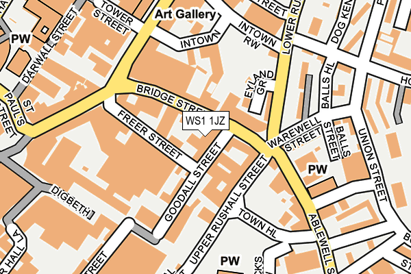 WS1 1JZ map - OS OpenMap – Local (Ordnance Survey)