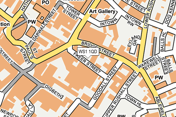 WS1 1QD map - OS OpenMap – Local (Ordnance Survey)