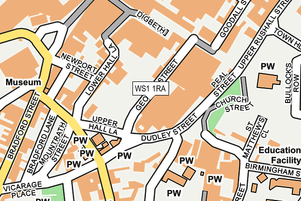 WS1 1RA map - OS OpenMap – Local (Ordnance Survey)