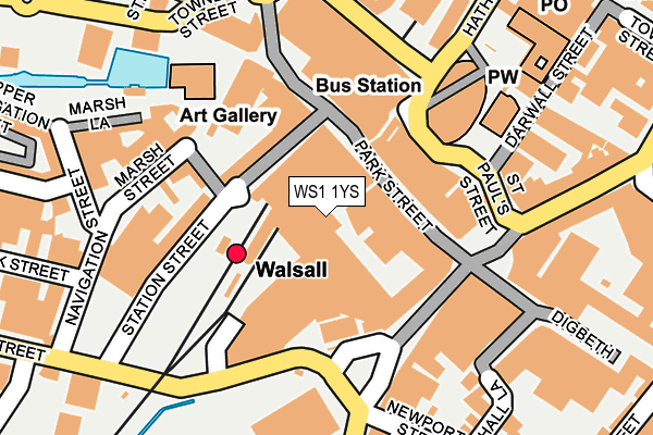 WS1 1YS map - OS OpenMap – Local (Ordnance Survey)