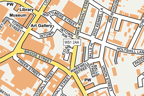 WS1 2AA map - OS OpenMap – Local (Ordnance Survey)