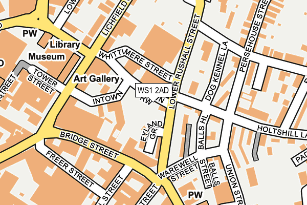 WS1 2AD map - OS OpenMap – Local (Ordnance Survey)