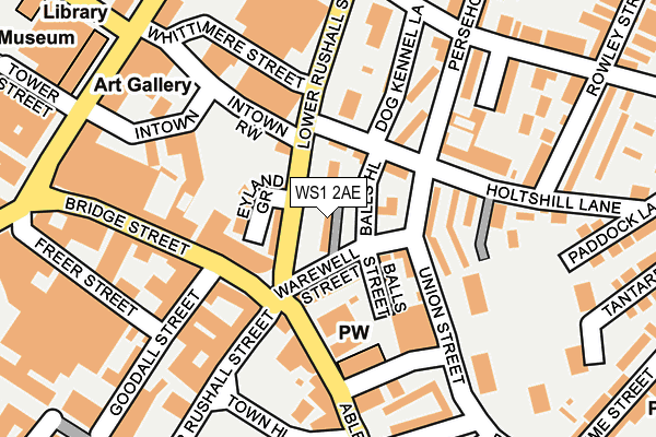 WS1 2AE map - OS OpenMap – Local (Ordnance Survey)