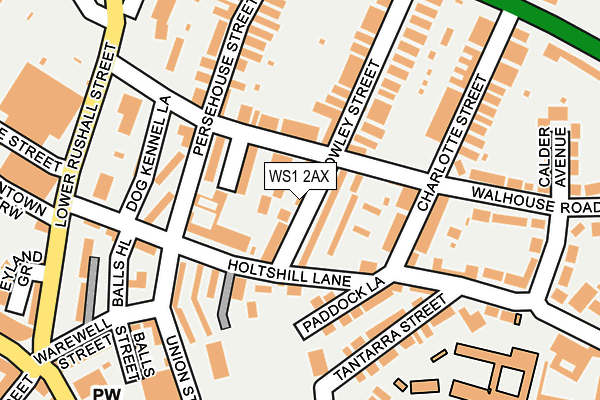 WS1 2AX map - OS OpenMap – Local (Ordnance Survey)