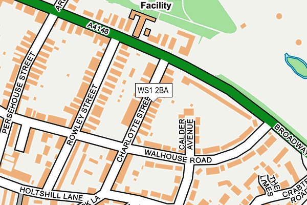 WS1 2BA map - OS OpenMap – Local (Ordnance Survey)