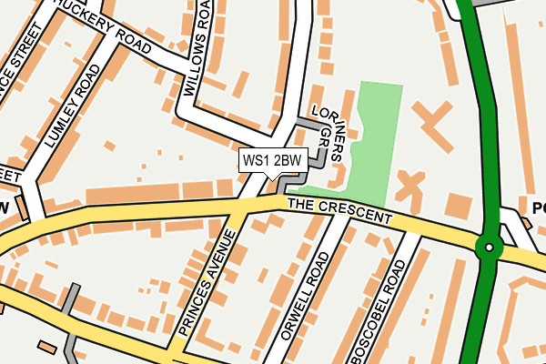 WS1 2BW map - OS OpenMap – Local (Ordnance Survey)