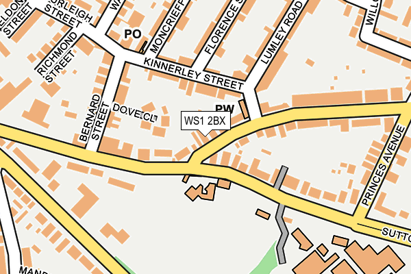 WS1 2BX map - OS OpenMap – Local (Ordnance Survey)