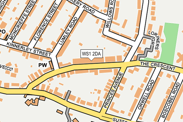WS1 2DA map - OS OpenMap – Local (Ordnance Survey)